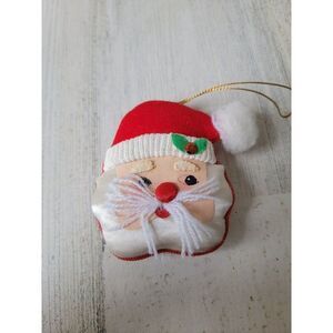 Santa Claus face plush mistletoe ornament Xmas decor
